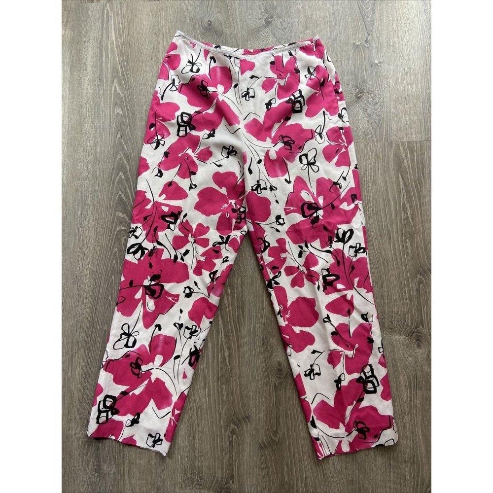 tyler boe floral pants silk blend size 8